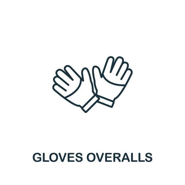 Gloves Overalls Icon Work Safety Collection Simple Line Element Gloves — Stock Vector
