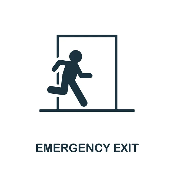 Emergency Exit icon. Monochrome simple element from mall collection. Creative Emergency Exit icon for web design, templates, infographics and more — Stock Vector