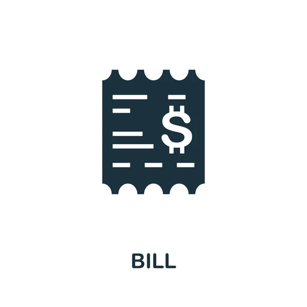 Ícone Bill. Elemento simples monocromático da coleção do shopping. Ícone Creative Bill para web design, modelos, infográficos e muito mais — Vetor de Stock