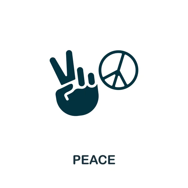 Ícone da paz. Monocromático elemento simples da coleção de direitos civis. Ícone de paz criativa para web design, modelos, infográficos e muito mais — Vetor de Stock