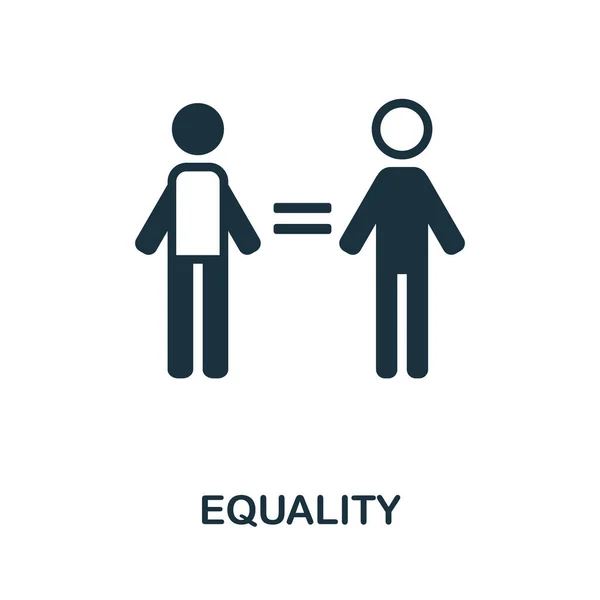 Gelijkheid icoon. Monochroom eenvoudig element uit burgerrechtencollectie. Creatieve gelijkheid icoon voor web design, sjablonen, infographics en meer — Stockvector