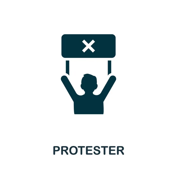 Protester icon. Monochrome simple element from civil rights collection. Creative Protester icon for web design, templates, infographics and more — Stock Vector