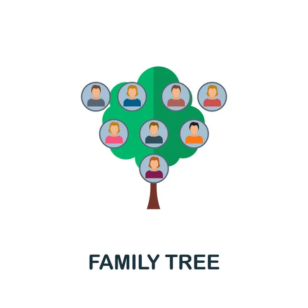 Familjeträd ikonen. Platt skylt element från barnadoption samling. Creative Family Tree ikon för webbdesign, mallar, infografik och mer — Stock vektor