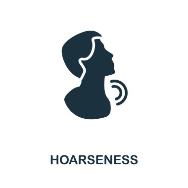 Hoarseness icon. Monochrome simple element from coronavirus symptoms collection. Creative Hoarseness icon for web design, templates, infographics and more clipart