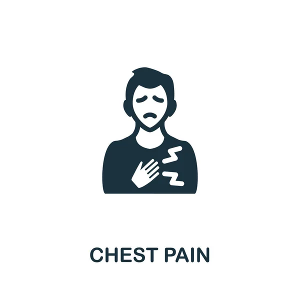 Mellkasi fájdalom ikon. Monokróm egyszerű elem koronavírus tünetek gyűjtése. Creative Chest Pain ikon web design, sablonok, infografikák és így tovább — Stock Vector