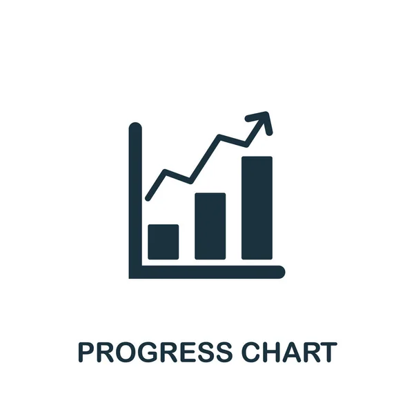 Ref. Progress Chart icon. Монохромный простой элемент из коллекции цифровых услуг. Иконка "График творческого прогресса" для веб-дизайна, шаблонов, инфографики и многое другое — стоковый вектор