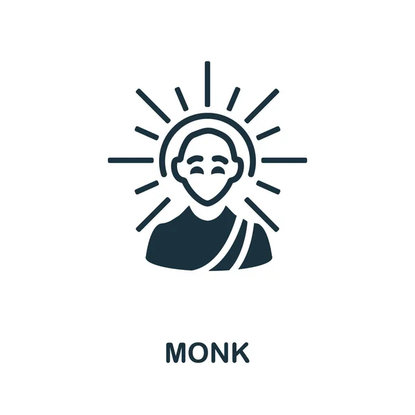 Икона монаха. Монохромный простой элемент из коллекции гадалок. Creative Monk - икона веб-дизайна, искушения, инфографика и многое другое — стоковый вектор