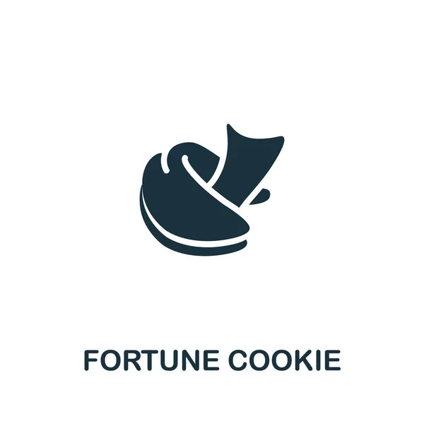 Icono de la Galleta Fortuna. Monocromo elemento simple de la colección adivino. Creative Fortune Icono de cookies para diseño web, plantillas, infografías y más — Vector de stock
