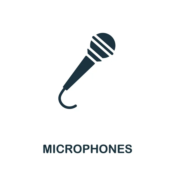 Mikrofonikon. Enkelt monokromt element från presentationssamlingen. Kreativa mikrofoner ikon för webbdesign, mallar, infografik och mer — Stock vektor