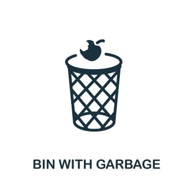 Çöp kutusu ikonu. Geri dönüşüm koleksiyonundan basit bir çizim. Web tasarımı, şablonlar, bilgi grafikleri ve daha fazlası için çöp simgesine sahip yaratıcı çöp kutusu