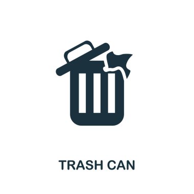 Çöp kutusu simgesi. Geri dönüşüm koleksiyonundan basit bir çizim. Web tasarımı, şablonlar, bilgi grafikleri ve daha fazlası için yaratıcı Çöp Kutusu simgesi