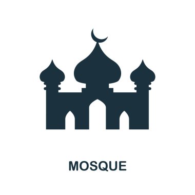 Cami simgesi. Din koleksiyonundan basit bir unsur. Web tasarımı, şablonlar, bilgi grafikleri ve daha fazlası için yaratıcı cami simgesi