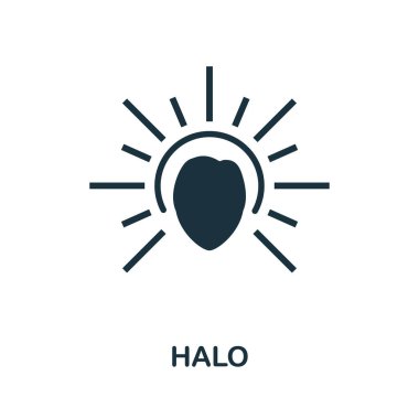 Halo simgesi. Din koleksiyonundan basit bir unsur. Web tasarımı, şablonlar, bilgi grafikleri ve daha fazlası için yaratıcı Halo simgesi