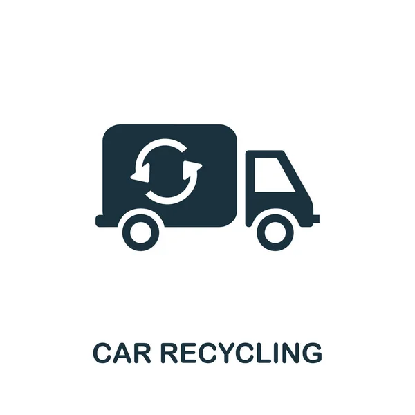 Auto-Recycling-Symbol. Einfache Illustration aus der Recyclingsammlung. Kreatives Auto-Recycling-Symbol für Webdesign, Vorlagen, Infografiken und mehr — Stockvektor