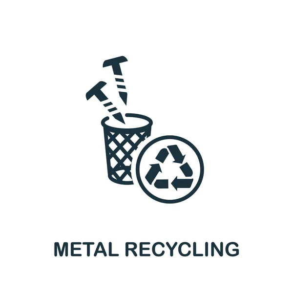 Ikona recyklingu metalu. Prosta ilustracja z recyklingu. Ikona Creative Metal Recycling do projektowania stron internetowych, szablonów, infografik i innych — Wektor stockowy