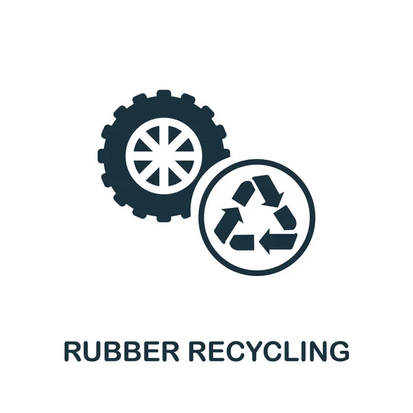 Rubber Recycling Ikone. Einfache Illustration aus der Recyclingsammlung. Kreatives Gummirecycling-Symbol für Webdesign, Vorlagen, Infografiken und mehr — Stockvektor