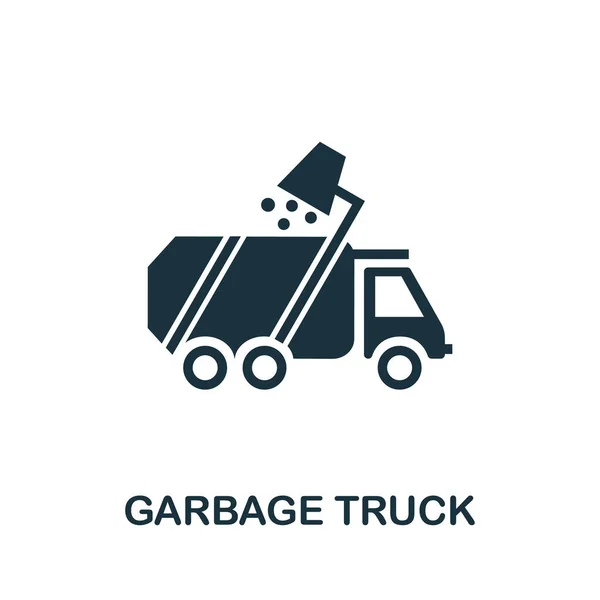 Garbage Truck icon. Simple illustration from recycling collection. Creative Garbage Truck icon for web design, templates, infographics and more — Stock Vector