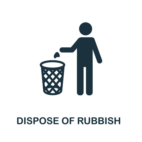 Dispose Of Rubbish icon. Simple illustration from recycling collection. Creative Dispose Of Rubbish icon for web design, templates, infographics and more — Stock Vector