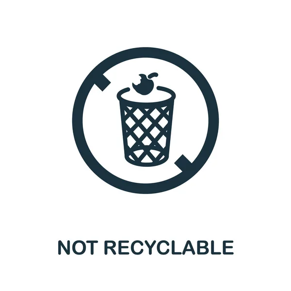 Not Recyclable icon. Simple illustration from recycling collection. Creative Not Recyclable icon for web design, templates, infographics and more — Stock Vector