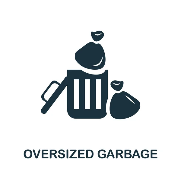 Oversized Garbage icon. Simple illustration from recycling collection. Creative Oversized Garbage icon for web design, templates, infographics and more — Stock Vector