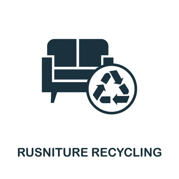 Rusniture Recycling Ikone. Einfache Illustration aus der Recyclingsammlung. Kreatives Rusniture Recycling-Symbol für Webdesign, Vorlagen, Infografiken und mehr — Stockvektor