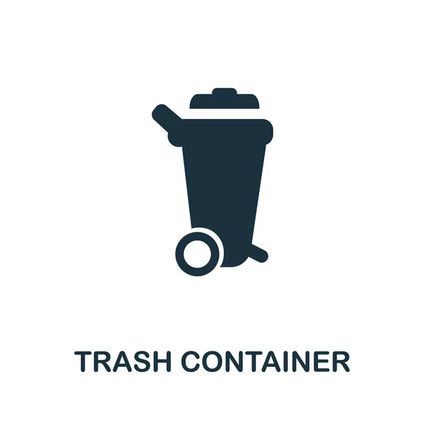 Trash Container icon. Simple illustration from recycling collection. Creative Trash Container icon for web design, templates, infographics and more — Stock Vector