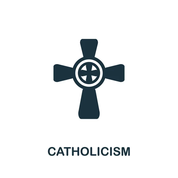 Katoliklik ikonu. Din koleksiyonundan basit bir unsur. Web tasarımı, şablonlar, bilgi grafikleri ve daha fazlası için yaratıcı Katoliklik simgesi — Stok Vektör
