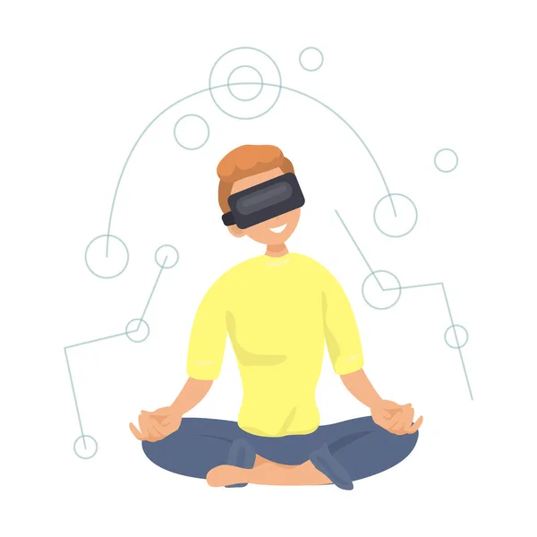 Ícone plana meditação futurista. Elemento vetorial colorido da coleção de realidade aumentada. Ícone de meditação futurista criativo para web design, modelos e infográficos. — Vetor de Stock