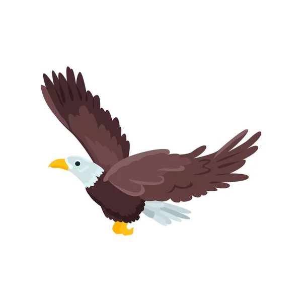 Icona piatta dell'aquila. Elemento vettoriale colorato della collezione uccelli. Icona Creative Eagle per web design, modelli e infografica. — Vettoriale Stock