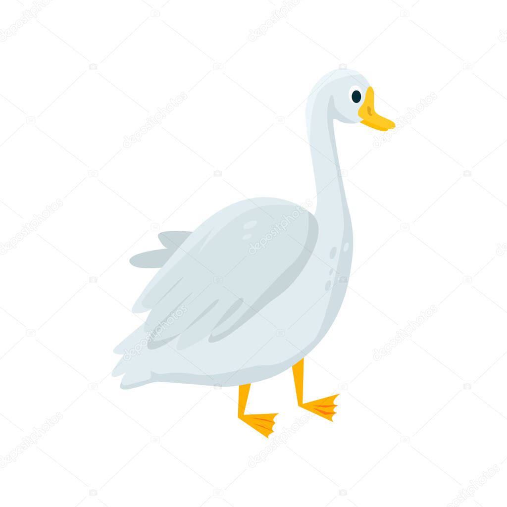 Goose flat icon. Colored vector element from birds collection. Creative Goose icon for web design, templates and infographics.