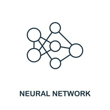 Nöral Ağ çizgi simgesi. Yapay zeka ikonları koleksiyonundan yaratıcı tasarım. Bilgi grafikleri ve afiş için ince sinirsel ağ simgesi