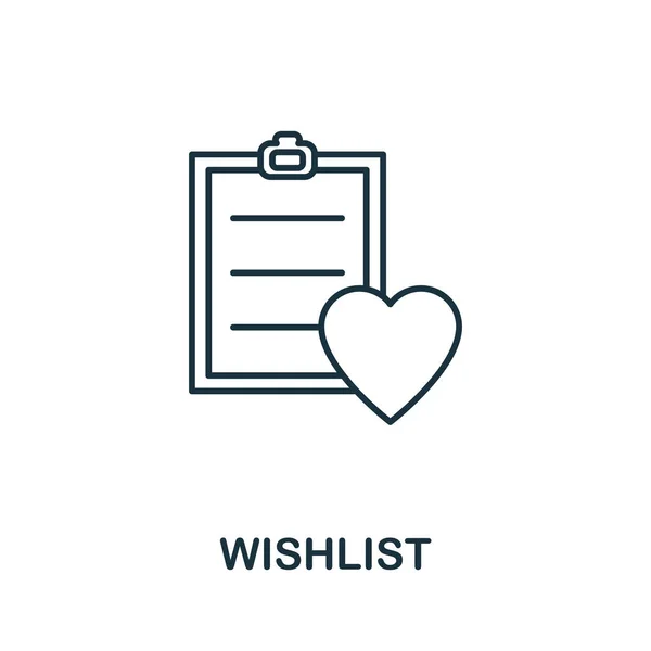 Wishlist line icon. Simple outline illustration from e-commerce collection. Creative Wishlist icon for web design, templates, infographics and more — ストックベクタ