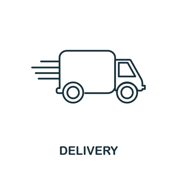 Delivery line icon. Simple outline illustration from e-commerce collection. Creative Delivery icon for web design, templates, infographics and more — Stock Vector