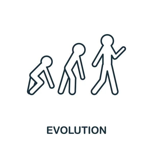 Evrim çizgisi simgesi. Yapay zeka ikonları koleksiyonundan yaratıcı tasarım. Bilgi grafikleri ve pankart için ince evrim simgesi — Stok Vektör