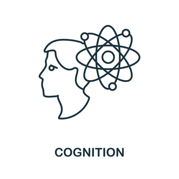 Cognition line icon. Kreative Umrisse Design aus künstlicher Intelligenz Icons Sammlung. Dünnes Erkennungssymbol für Infografiken und Banner — Stockvektor