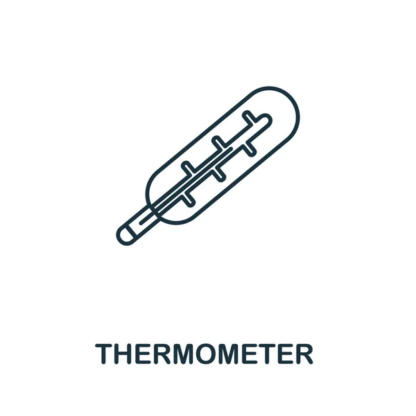 Thermometer line icon. Thin style element from medicine icons collection. Outline thermometer icon — Stock Vector