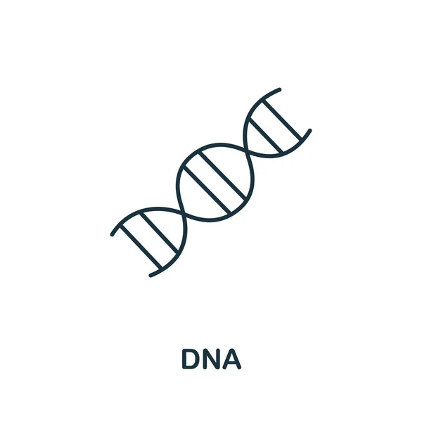 Icono de línea de ADN. Elemento de estilo fino de la colección de iconos de la medicina. Esquema del icono de ADN — Archivo Imágenes Vectoriales