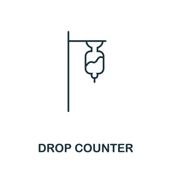 Иконка Drop Coin line. Элемент тонкого стиля из коллекции икон медицины. Значок счётчика контуров — стоковый вектор
