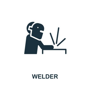 Welder icon. Monochrome simple element from manufacturing collection. Creative Welder icon for web design, templates, infographics and more