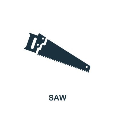 Saw icon. Monochrome simple element from manufacturing collection. Creative Saw icon for web design, templates, infographics and more