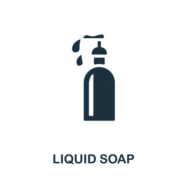 Liquid Soap icon. Monochrome simple element from housekeeping collection. Creative Liquid Soap icon for web design, templates, infographics and more — Vector de stock