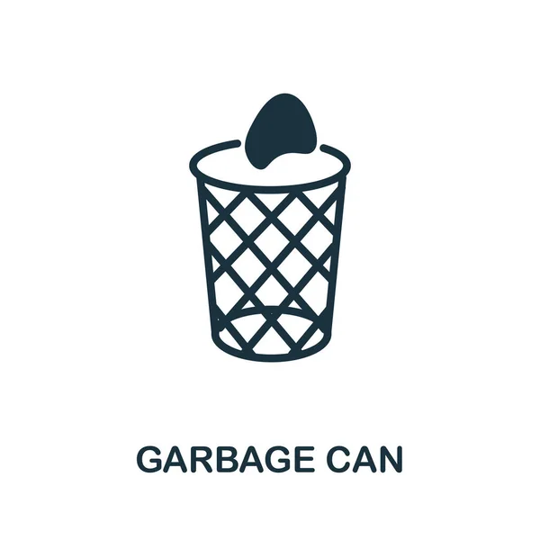 Garbage Can icon. Monochrome simple element from housekeeping collection. Creative Garbage Can icon for web design, templates, infographics and more — Stock Vector