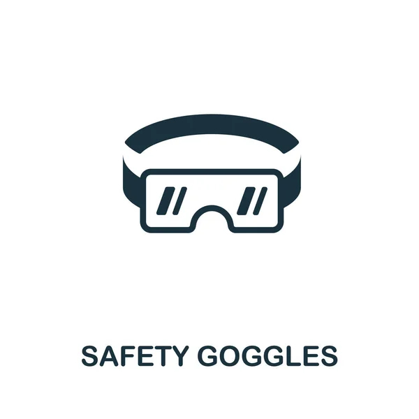 Safety Goggles icon. Monochrome simple element from manufacturing collection. Creative Safety Goggles icon for web design, templates, infographics and more — Stockvektor