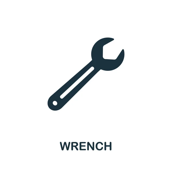 Wrench icon. Monochrome simple element from manufacturing collection. Creative Wrench icon for web design, templates, infographics and more — 스톡 벡터