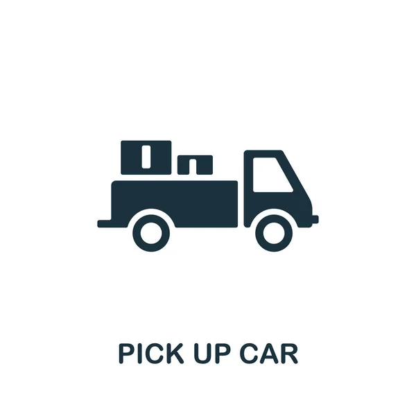 Pick Up Car icon. Monochrome simple element from manufacturing collection. Creative Pick Up Car icon for web design, templates, infographics and more — Archivo Imágenes Vectoriales