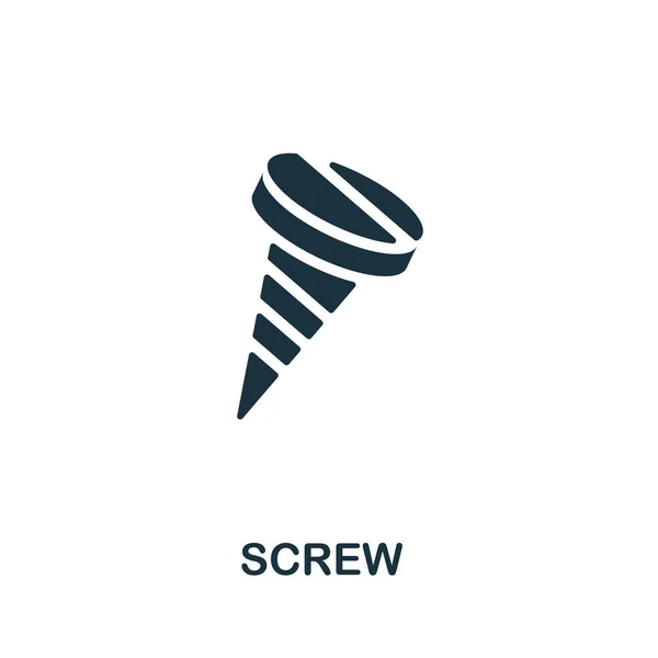 Screw icon. Monochrome simple element from manufacturing collection. Creative Screw icon for web design, templates, infographics and more — Διανυσματικό Αρχείο