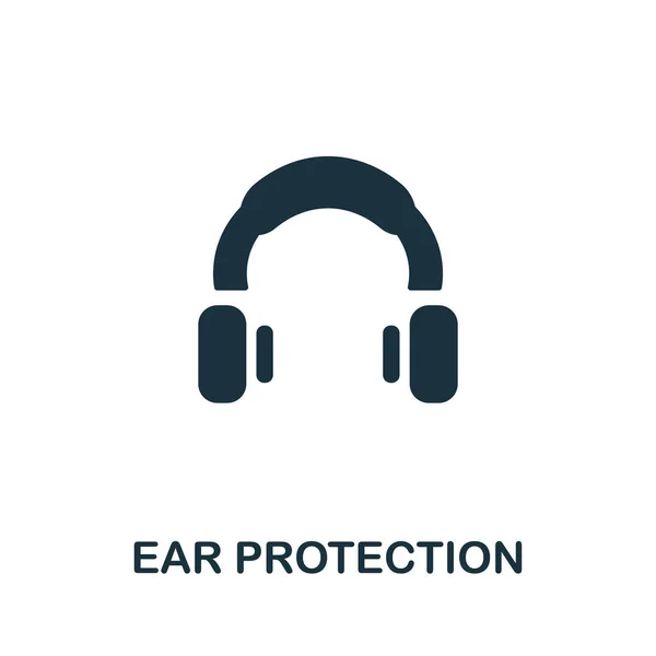 Піктограма захисту вуха. Монохромний простий елемент з колекції. Піктограма Creative Ear Protection для веб-дизайну, шаблонів, інфографіки тощо — стоковий вектор