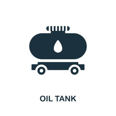 Petrol Tankı simgesi. Petrol endüstrisi koleksiyonundan tek renkli basit bir element. Web tasarımı, şablonlar, bilgi grafikleri ve daha fazlası için yaratıcı Petrol Tankı simgesi