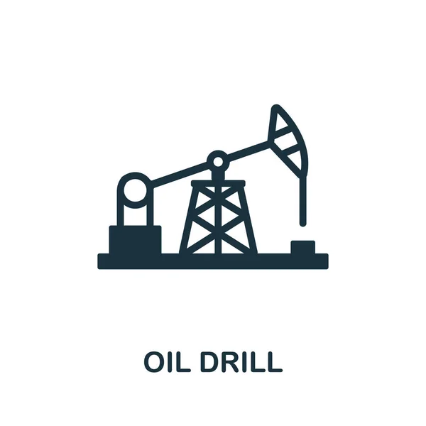 Oil Drill icon. Monochrome simple element from oil industry collection. Creative Oil Drill icon for web design, templates, infographics and more — Stock Vector