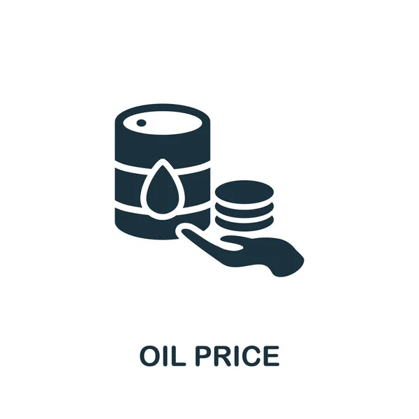 Icono del precio del petróleo. Monocromo elemento simple de la colección de la industria petrolera. Icono de Creative Oil Price para diseño web, plantillas, infografías y más — Vector de stock